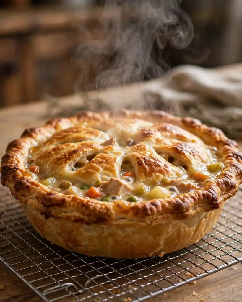 Easy Chicken Pot Pie Recipe: Ready in Just 60 Minutes 4 chicken pot pie fresh from oven 819x1024 1