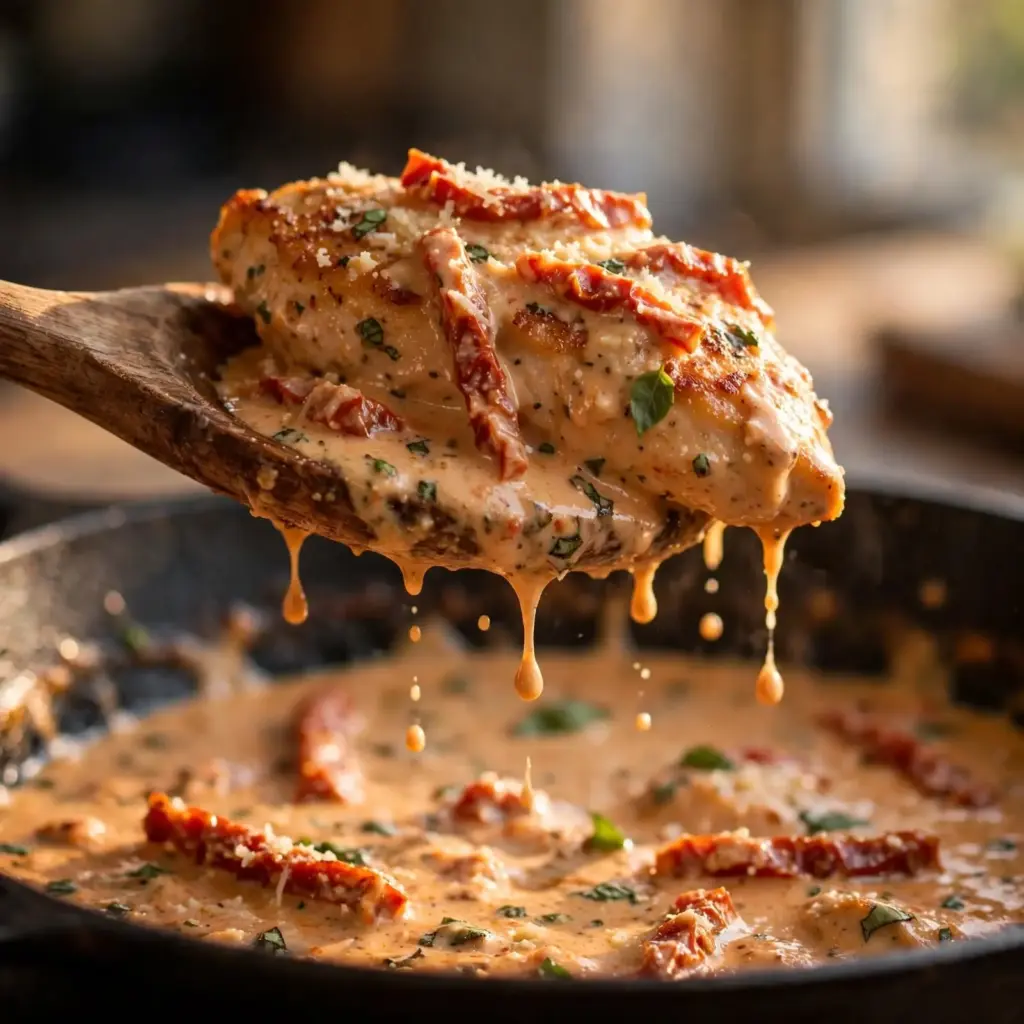 Marry Me Chicken: An Easy 30-Minute Creamy Skillet Recipe 4 creamy chicken spoon 1024x1024 1