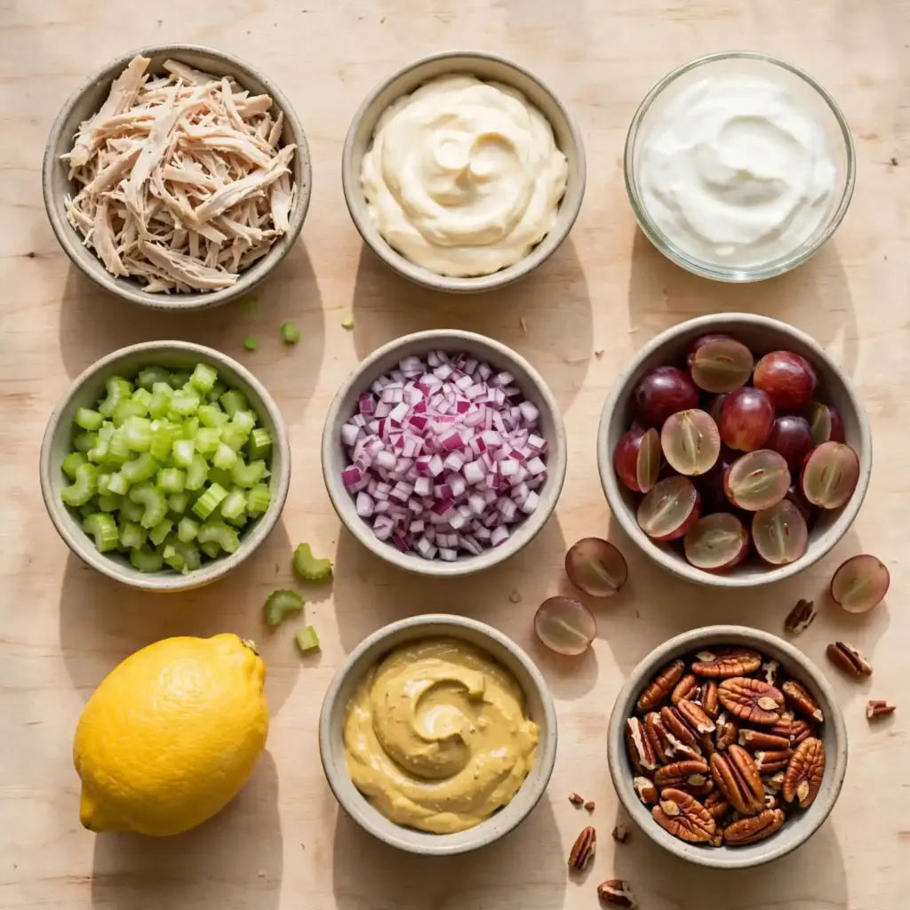 Easy Foolproof Chicken Salad Recipe (Ready in 15 Minutes) 2 foolproof chicken salad ingredients 1024x1024 1